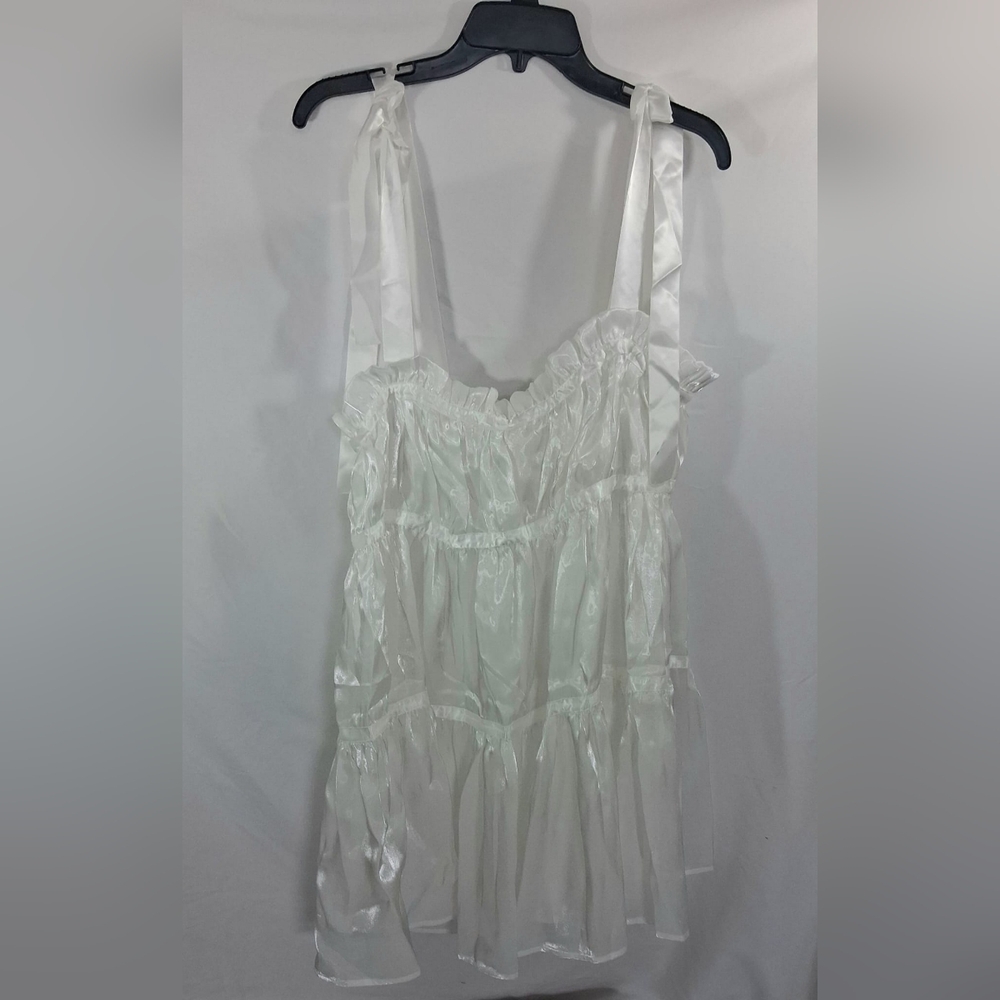 Elegant White Satin Dress